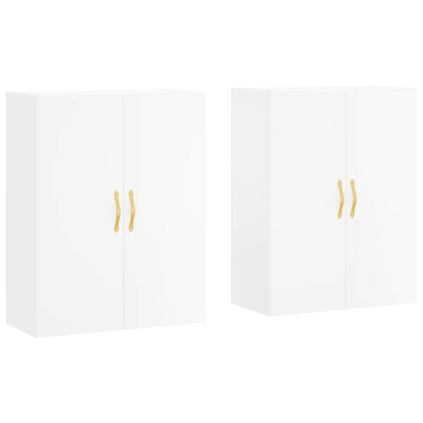 vidaXL Wall Mounted Cabinets 2 pcs High Gloss White 69.5x34x90 cm