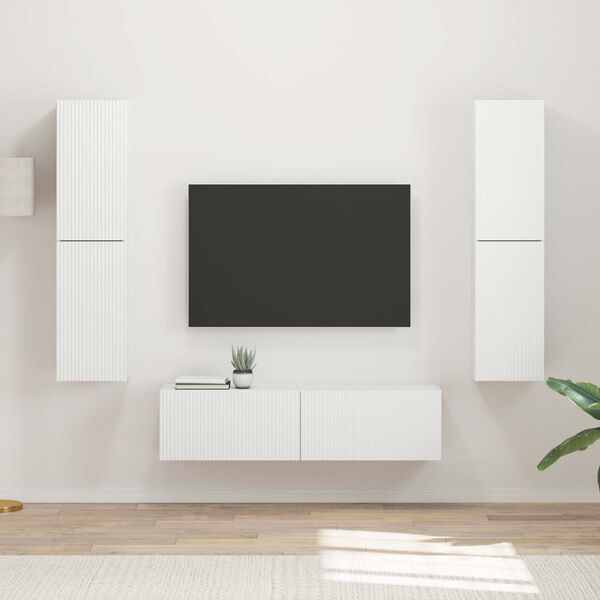 vidaXL TV Cabinet Set 6 pcs White Engineered Wood