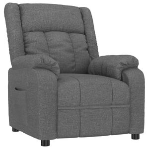 vidaXL Recliner Chair Dark Grey Fabric