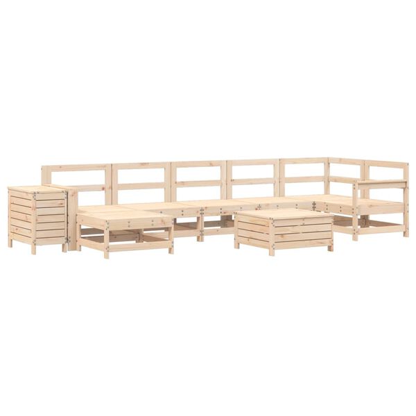 vidaXL 9 Piece Garden Sofa Set Solid Wood Pine