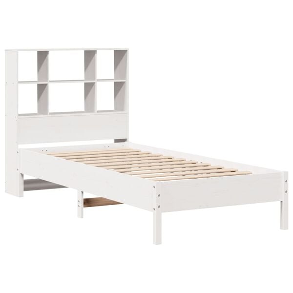 vidaXL Bookcase Bed without Mattress White 90x200 cm Solid Wood Pine