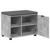 vidaXL Hall Bench with Cushion with Door Concrete Grey 60 x 38 x 46 cm