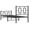 vidaXL Metal Bed Frame without Mattress with Footboard Black 75x190cm
