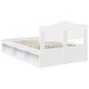 vidaXL Bed Frame with Headboard White 135 x 190 cm Solid Pine Wood
