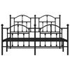 vidaXL Metal Bed Frame without Mattress with Footboard Black 150x200cm
