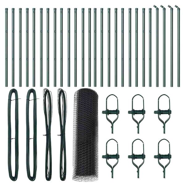 vidaXL Fence Post Grey 50 x 0.6 m (13 mm mesh) Steel and PVC