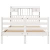 vidaXL Bookcase Bed without Mattress White 135x190 cm Doouble Solid Wood Pine