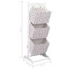 vidaXL 3-Layer Basket Rack Flower 35x35x102 cm Wood