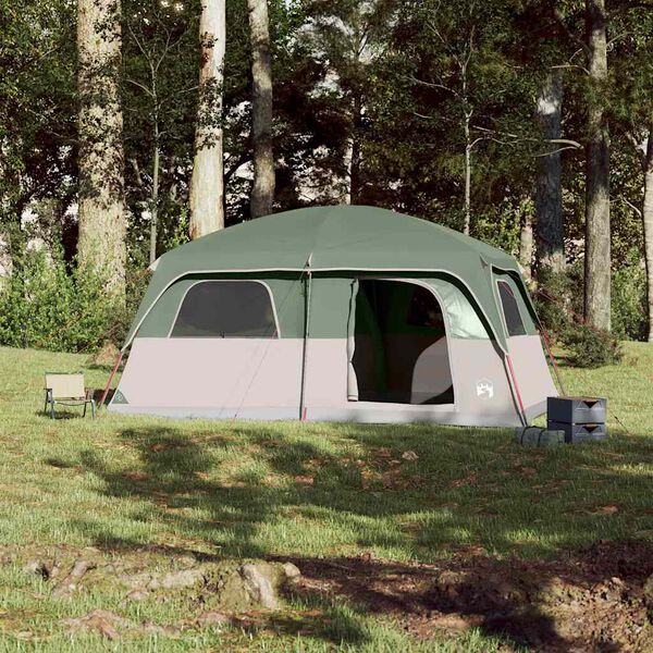 vidaXL Family Tent Cabin 8-Person Green Waterproof