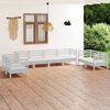 vidaXL 8 Piece Garden Lounge Set White Solid Pinewood