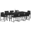 vidaXL Garden Dining Set 9 pcs Black Poly Rattan