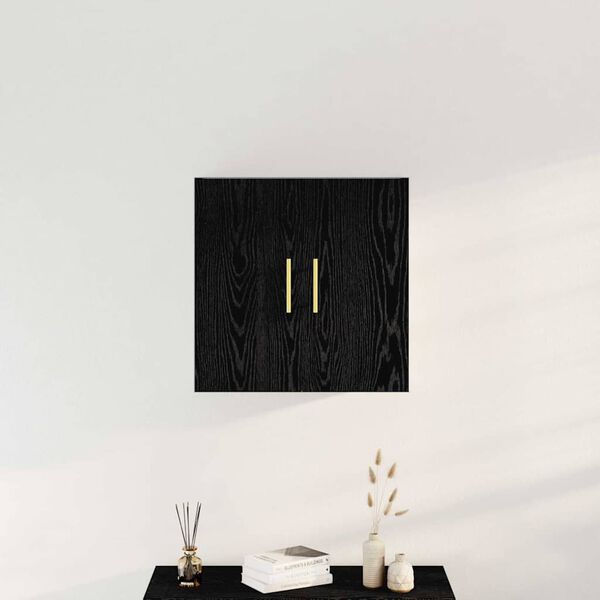 vidaXL Wall-mounted Cabinet Black Oak 60 x 31 x 70 cm Engineered Wood