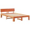 vidaXL Bed Frame with Headboard Wax Brown 120 x 200 cm Solid Pine Wood