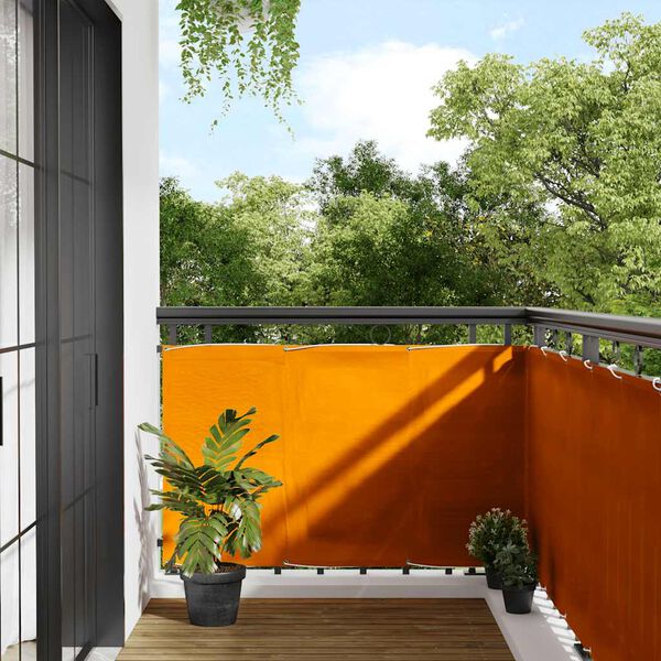 vidaXL Balcony Screen Orange 90x700 cm 100% Polyester Oxford
