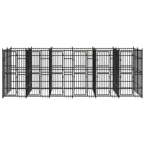 vidaXL Outdoor Dog Kennel Steel 11.06 m&sup2;