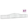 vidaXL Arched Gabion Baskets 7 pcs 400x50x40/60 cm Galvanised Iron