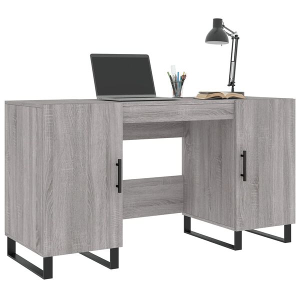 vidaXL Desk Grey Sonoma 140x50x75 cm Engineered Wood