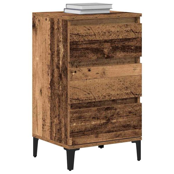 vidaXL Bedside Cabinet Old Wood 45 x 35 x 44 cm Engineered Wood