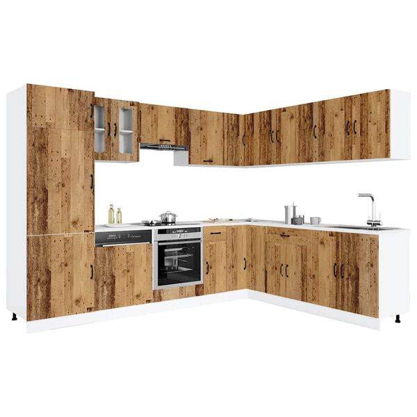 vidaXL 14 Piece Kitchen Cabinet Set Kalmar Old Wood Engineered Wood