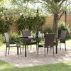vidaXL Garden Dining Set 5 pcs Brown Powder-Coated Steel