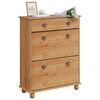 vidaXL Shoe Cabinet ASKIM Brown 85 x 35 x 108 cm Solid Pine wood