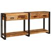 vidaXL Console Tables 2 pcs Brown 161 x 33 x 75 cm Solid Mango Wood