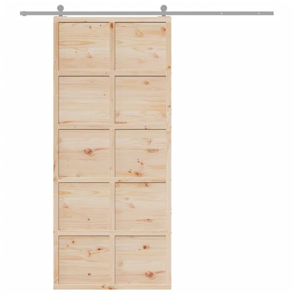 vidaXL Barn Door 90x208 cm Solid Wood Pine
