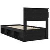 vidaXL Bed Frame with Headboard Black 90 x 200 cm Solid Pine Wood