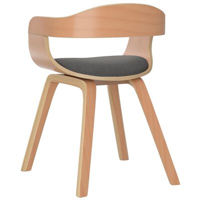 vidaXL Dining Chair 2 pcs Light Grey Bentwood and Fabric