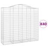 vidaXL Arched Gabion Baskets 40 pcs 200x50x180/200 cm Galvanised Iron