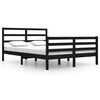 vidaXL Bed Frame without Mattress Black Solid Wood Pine 160x200 cm