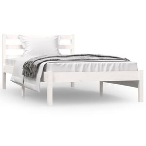 vidaXL Bed Frame without Mattress 90x190cm White Single