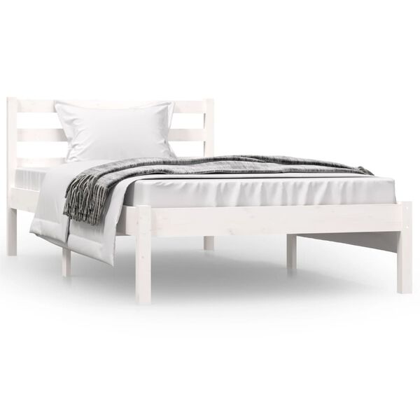 vidaXL Bed Frame without Mattress 90x190cm White Single