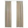 vidaXL Blackout Curtains with Hooks 2 pcs Beige 140x175 cm