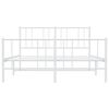 vidaXL Metal Bed Frame without Mattress with Footboard White 120x190cm