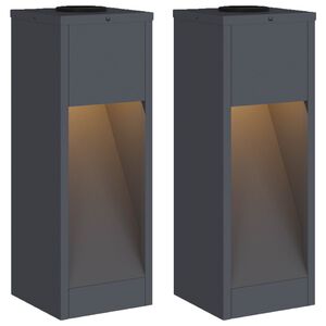 vidaXL Solar Led Pathway Light 2 pcs Warm White 18 x 18 x 50 cm