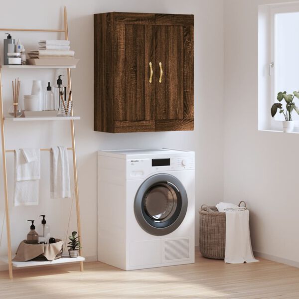 vidaXL Wall Mounted Cabinet Brown Oak 69.5x34x90 cm Engineered Wood