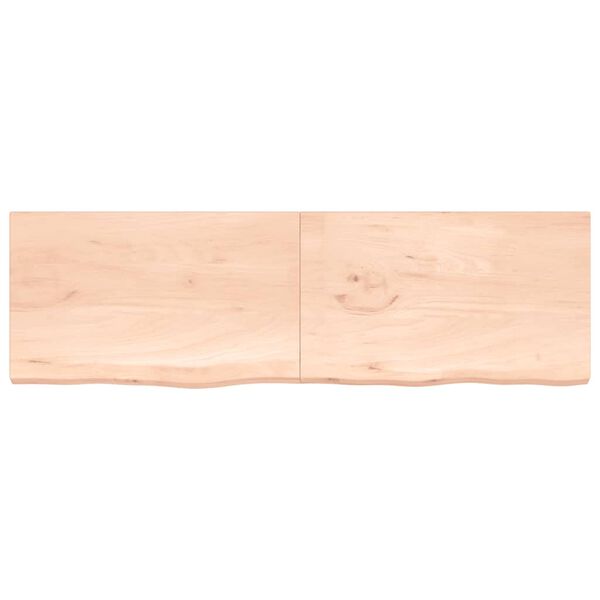 vidaXL Wall Shelf 200x60x(2-4) cm Untreated Solid Wood Oak