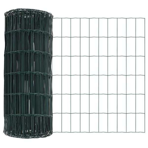vidaXL Euro Fence Green 0.6 x 25 m PVC-coated iron