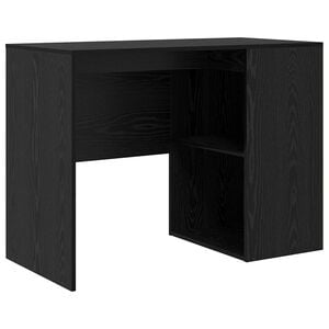 vidaXL Desk with Shelf Black Oak 102 x 50 x 75 cm Engineered Wood