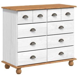 vidaXL Chest of Drawer ASKIM White 91 x 40 x 79 cm Solid Pine Wood