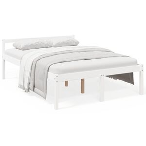 vidaXL Senior Bed without Mattress White 140x200cm Solid Wood Pine