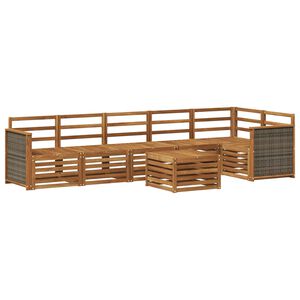 vidaXL Sectional Sofa Set 6 pcs Natural Solid Acacia Wood