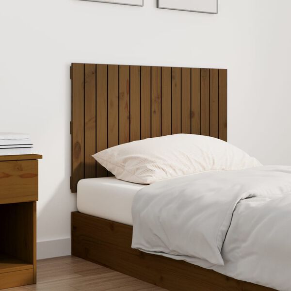 vidaXL Wall Headboard Honey Brown 95.5x3x60 cm Solid Wood Pine