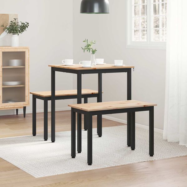 vidaXL Dining Table Natural 140 x 80 x 75 cm Solid Pine Wood