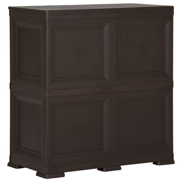 vidaXL Plastic Cabinet 79x43x85.5 cm Wood Design Brown