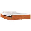 vidaXL Bed Frame with Drawer Wax Brown 160 x 200 cm Solid Pine Wood