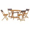 vidaXL 5 Piece Garden Dining Set Anthracite Fabric and Solid Wood