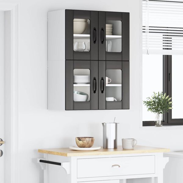 vidaXL Kitchen Cabinet 2 pcs Black 60 x 31 x 40 cm Engineered Wood