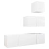 vidaXL TV Cabinet Set | White | Engineered wood | 4 Piece Set | TV Cabinet Set